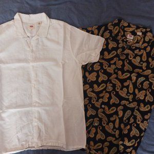 Levis Cubano Short Sleeve Shirt Bundle Medium Relaxed Fit